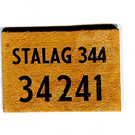 Номер 34241 узника немецкого концлагеря STALAG 344, LAMSDORF (Ламсдорф)