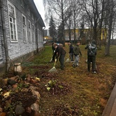 В Музее А. С. Пушкина в Торжке студенты приняли участие в субботнике